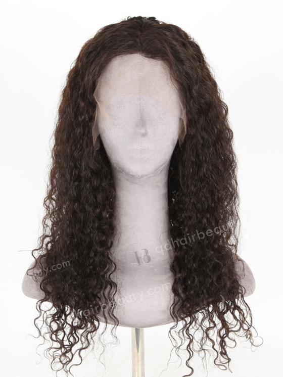 In Stock Brazilian Virgin Hair 20" Natural Curly 2# Color Lace Front Wig MLF-04031